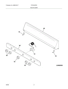 03 - Backguard parts for Frigidaire Range FGF303CWG from AppliancePartsPros.com