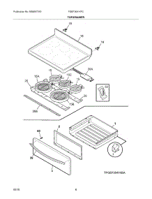 07 - Top / Drawer parts for Frigidaire Range FGEF3041KFC from AppliancePartsPros.com