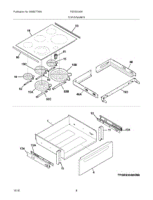 07 - Top / Drawer parts for Frigidaire Range FGES3045KWB from AppliancePartsPros.com