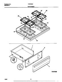 05 - Top / Drawer parts for Frigidaire Range FGF352SBWE from AppliancePartsPros.com