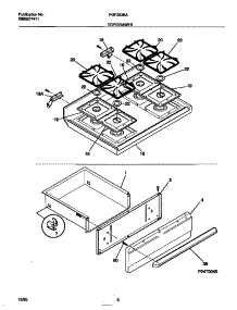 05 - Top / Drawer parts for Frigidaire Range FGF353BAWB from AppliancePartsPros.com
