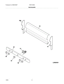 03 - Backguard parts for Frigidaire Range FGF312BSB from AppliancePartsPros.com