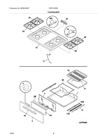 09 - Top / Drawer parts for Frigidaire Range FGF312BSB from AppliancePartsPros.com