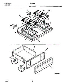 05 - Top / Drawer parts for Frigidaire Range FGF353CASH from AppliancePartsPros.com