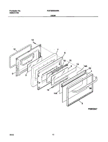 11 - Door parts for Frigidaire Range FGF355BXAWA from AppliancePartsPros.com