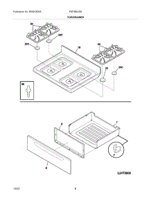 09 - Top / Drawer parts for Frigidaire Range FGF366ASB from AppliancePartsPros.com