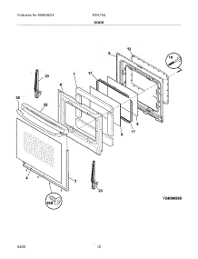 11 - Door parts for Frigidaire Range FGFL79GQF from AppliancePartsPros.com