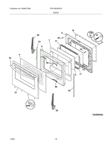 11 - Door parts for Frigidaire Range FGFLMC55GCK from AppliancePartsPros.com