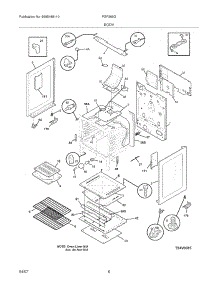 07 - Body parts for Frigidaire Range FGF368GBA from AppliancePartsPros.com