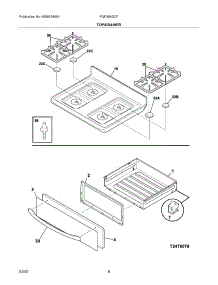 09 - Top / Drawer parts for Frigidaire Range FGF368GCF from AppliancePartsPros.com