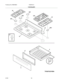 09 - Top / Drawer parts for Frigidaire Range FGGF3031KQD from AppliancePartsPros.com
