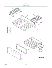 09 - Top / Drawer parts for Frigidaire Range FGF366EBH from AppliancePartsPros.com
