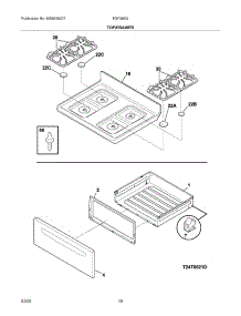 09 - Top / Drawer parts for Frigidaire Range FGF368GBG from AppliancePartsPros.com