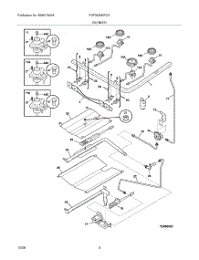 05 - Burner parts for Frigidaire Range FGF365MXFCA from AppliancePartsPros.com