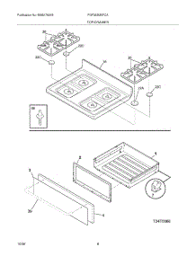 09 - Top / Drawer parts for Frigidaire Range FGF365MXFCA from AppliancePartsPros.com