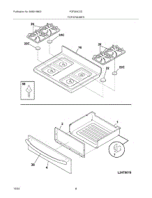 09 - Top / Drawer parts for Frigidaire Range FGF366CCD from AppliancePartsPros.com