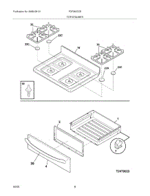 09 - Top / Drawer parts for Frigidaire Range FGF366DCE from AppliancePartsPros.com