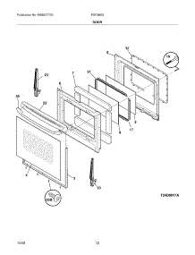 11 - Door parts for Frigidaire Range FGF368GQE from AppliancePartsPros.com