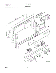 03 - Backguard parts for Frigidaire Range FGF345BHWC from AppliancePartsPros.com