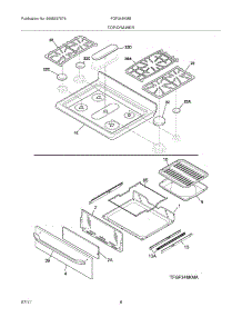 09 - Top / Drawer parts for Frigidaire Range FGF348KMB from AppliancePartsPros.com