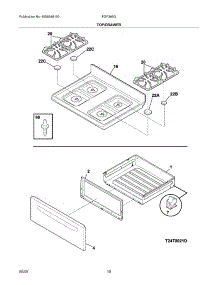 09 - Top / Drawer parts for Frigidaire Range FGF368GQH from AppliancePartsPros.com