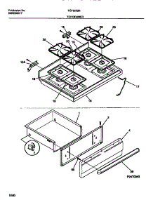 05 - Top / Drawer parts for Frigidaire Range FGF350BBWA from AppliancePartsPros.com