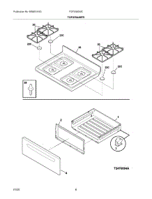 09 - Top / Drawer parts for Frigidaire Range FGF355GWE from AppliancePartsPros.com