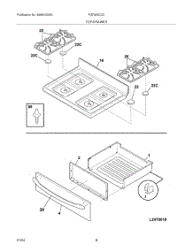09 - Top / Drawer parts for Frigidaire Range FGF366CCC from AppliancePartsPros.com
