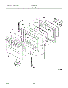 11 - Door parts for Frigidaire Range FGF366DCC from AppliancePartsPros.com