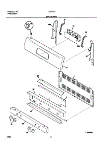 03 - Backguard parts for Frigidaire Range FGF366CBB from AppliancePartsPros.com