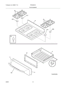 09 - Top / Drawer parts for Frigidaire Range FGF368GCC from AppliancePartsPros.com