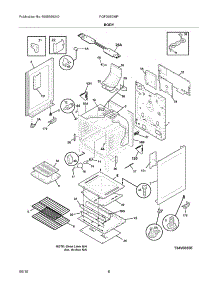 07 - Body parts for Frigidaire Range FGF368GMP from AppliancePartsPros.com