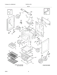 07 - Body parts for Frigidaire Range FGGF3041KFB from AppliancePartsPros.com