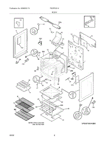 07 - Body parts for Frigidaire Range FGGF3031KWB from AppliancePartsPros.com