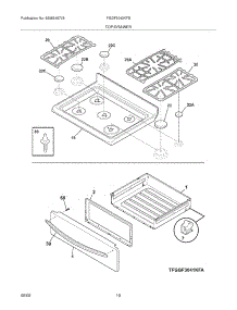 09 - Top / Drawer parts for Frigidaire Range FGGF3042KFB from AppliancePartsPros.com