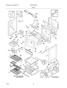 07 - Body parts for Frigidaire Range FGGF305MKFK from AppliancePartsPros.com