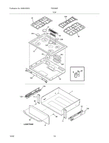 09 - Top / Drawer parts for Frigidaire Range FGS366ECB from AppliancePartsPros.com