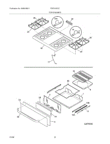 09 - Top / Drawer parts for Frigidaire Range FGF318ECC from AppliancePartsPros.com