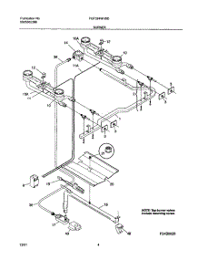 05 - Burner parts for Frigidaire Range FGF324WHSD from AppliancePartsPros.com