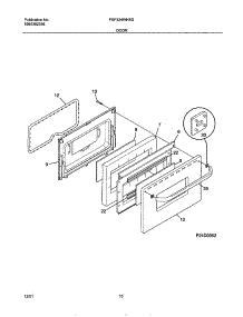 11 - Door parts for Frigidaire Range FGF324WHSD from AppliancePartsPros.com