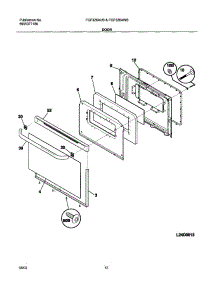 13 - Door parts for Frigidaire Range FGF326AWB from AppliancePartsPros.com