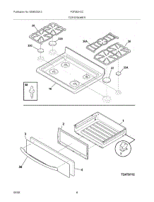 09 - Top / Drawer parts for Frigidaire Range FGF382HCC from AppliancePartsPros.com