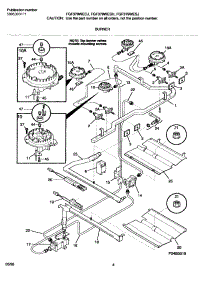 05 - Burner parts for Frigidaire Range FGF376WESJ from AppliancePartsPros.com