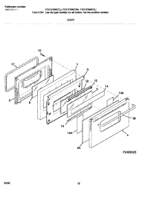 13 - Door parts for Frigidaire Range FGF376WESJ from AppliancePartsPros.com