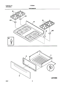 09 - Top / Drawer parts for Frigidaire Range FGFB66ASB from AppliancePartsPros.com