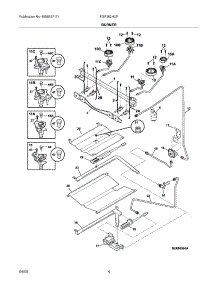 05 - Burner parts for Frigidaire Range FGF382HCF from AppliancePartsPros.com