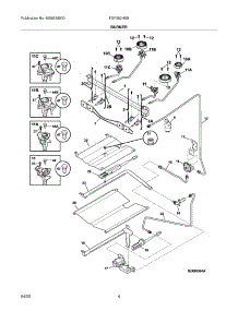 05 - Burner parts for Frigidaire Range FGF382HBB from AppliancePartsPros.com