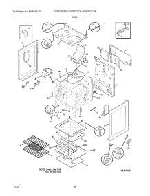 07 - Body parts for Frigidaire Range FGFB75DBB from AppliancePartsPros.com