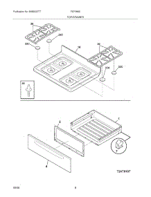 09 - Top / Drawer parts for Frigidaire Range FGF366EBG from AppliancePartsPros.com