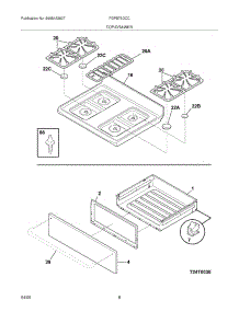 09 - Top / Drawer parts for Frigidaire Range FGFB75DCC from AppliancePartsPros.com
